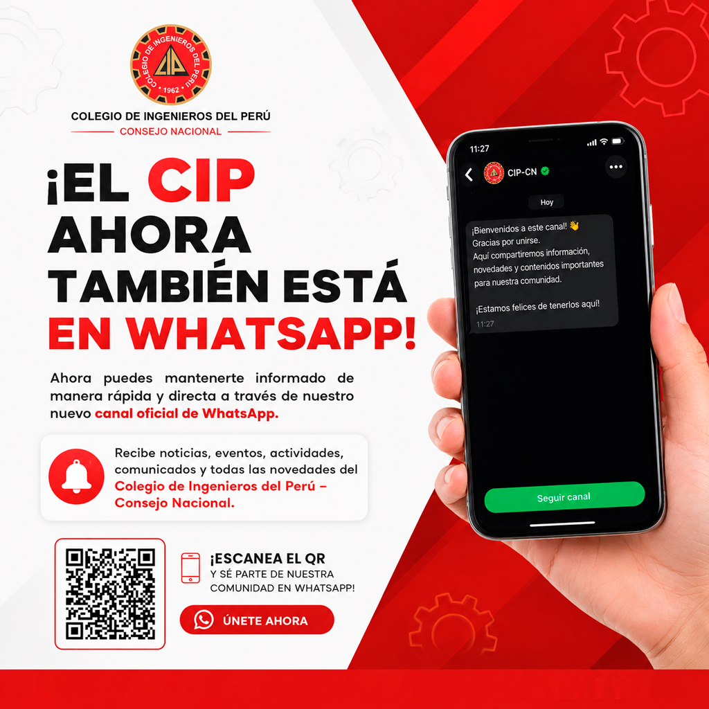 Ahora el CIP Consejo Nacional está en WhatsApp