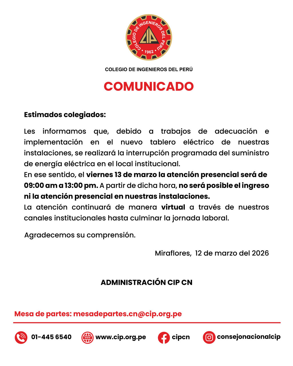 COMUNICADO