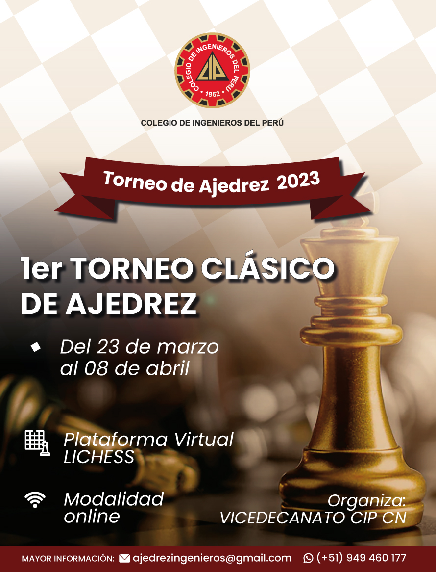 1er TORNEO DE AJEDREZ CIP 2023 Colegio de Ingenieros del Perú