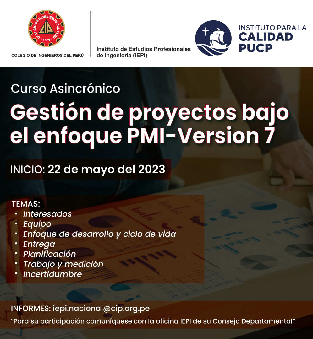 CURSO ASINCRÓNICO - GESTIÓN DE PROYECTOS BAJO EL ENFOQUE PMI-VERSIÓN 7 ...